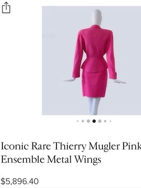 Rare Thierry Mugler Fuschia Pencil skirt/90s power silhouette